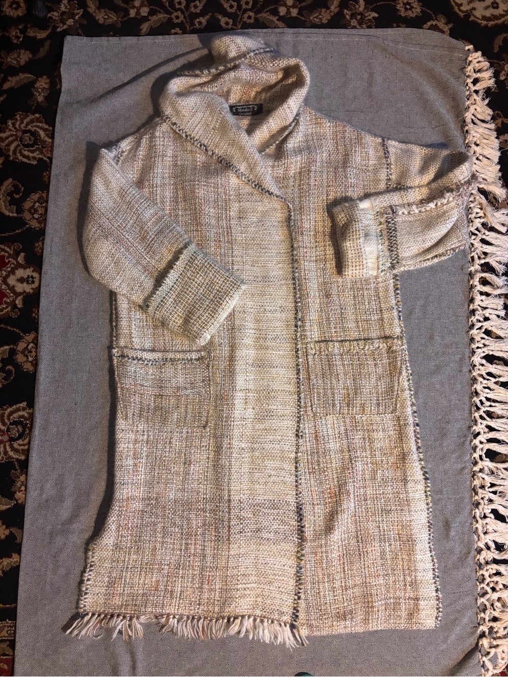 Hooded Long Knit Coatigan in Cream - from Japan